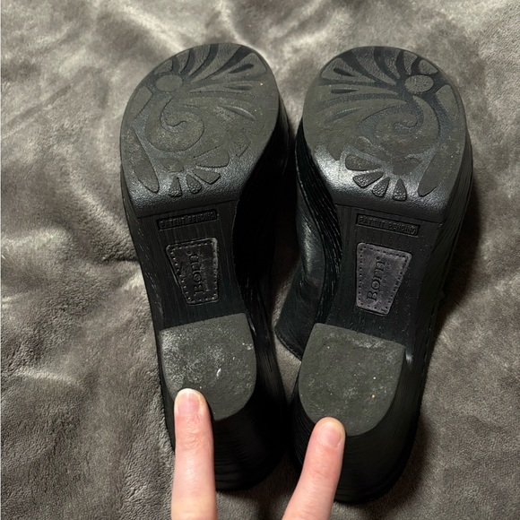 BORN Black Leather Front Zipper Mules - Picture 7 of 7